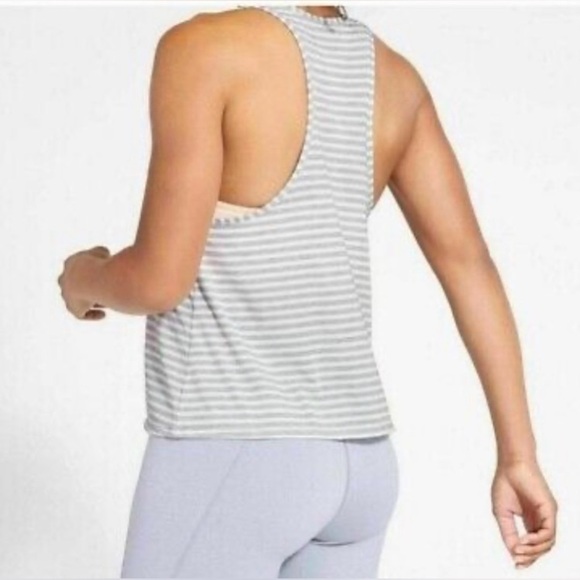 Athleta Gray and White Sleeveless Muscle Tee - Picture 2 of 12